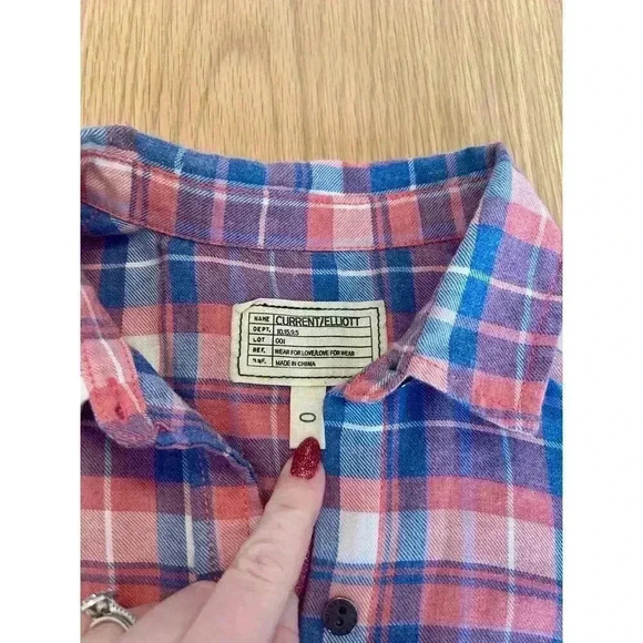 Current/Elliott Plaid Button Down size 0 - Picture 3 of 5